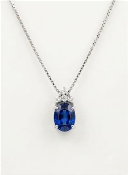 Necklace Donna Oro Woman in White Gold Zaffiri+Diamanti LPZ12667.001 - LPZ12667.001